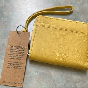 MARGOT NEW YORK - NWT - Yellow Genuine Leather Wristlet Wallet